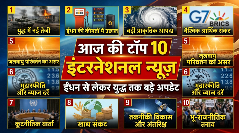 आज की टॉप 10 इंटरनेशनल न्यूज़: दुनिया में इन 10 खबरों पर नजर, ईंधन से लेकर युद्ध तक बड़े अपडेट