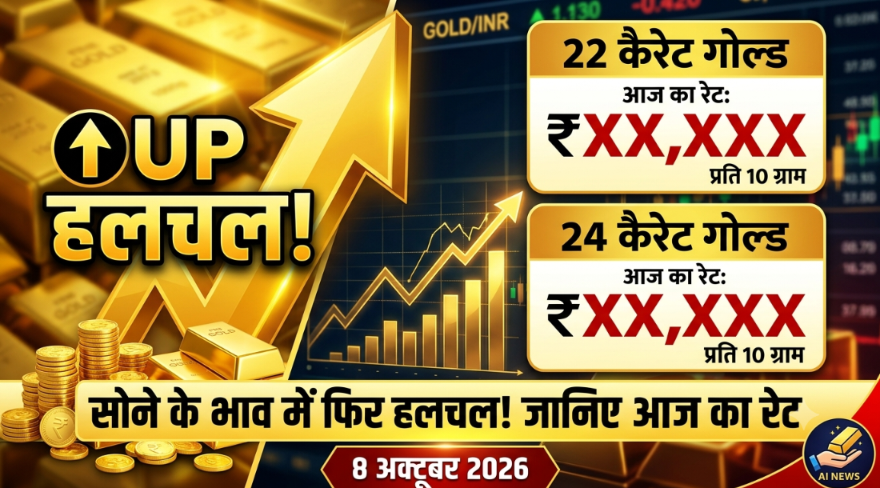 Gold Today: सोने के भाव में फिर हलचल, जानिए आज 8 अक्टूबर को 22 कैरेट और 24 कैरेट गोल्ड का रेट